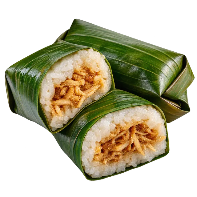 Jual lemper daun pisang isi ayam suwir di Bogor